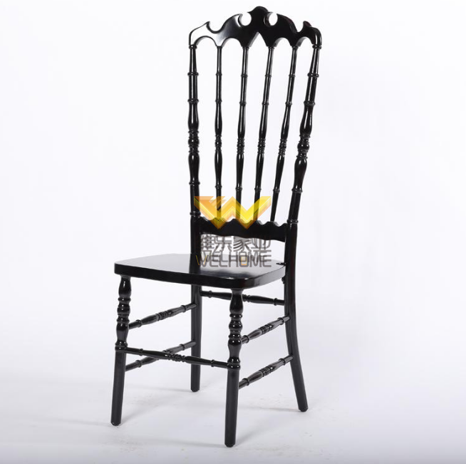 Solid wood Black Highback Napoleon chair for wedding/event